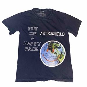 Astroworld T-Shirt Size Small Cactus Jack Put On A Happy Face Travis Scott 2018‎